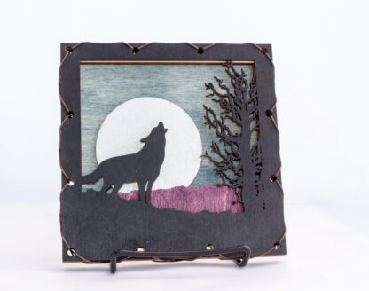 Small Wolf Home Decor with four layers of wood