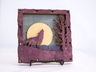 Small Wolf Home Decor with four layers of wood