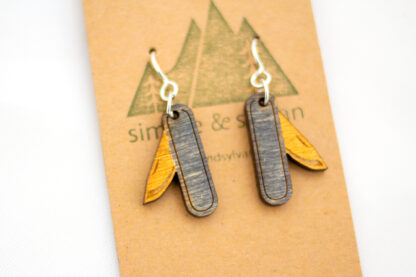 Wooden Pocketknife Earrings