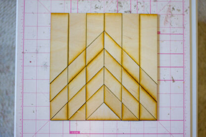 DIY Wood Quilt Decor Mountain Pattern, 1 Peak, natural