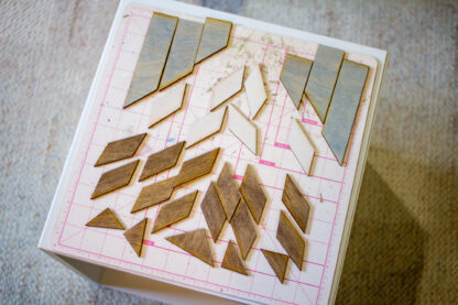 DIY Wood Quilt Decor Mountain Pattern, 1 Peak, stained and in pieces