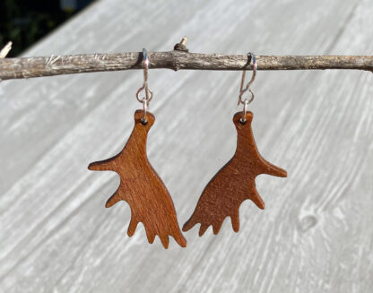 Moose paddle earrings. in orange