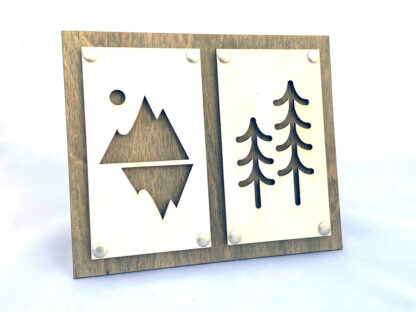 Mountain and Pines Rustic Art