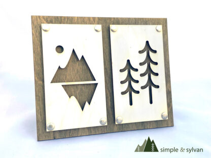 Mountain and Pines Rustic Art